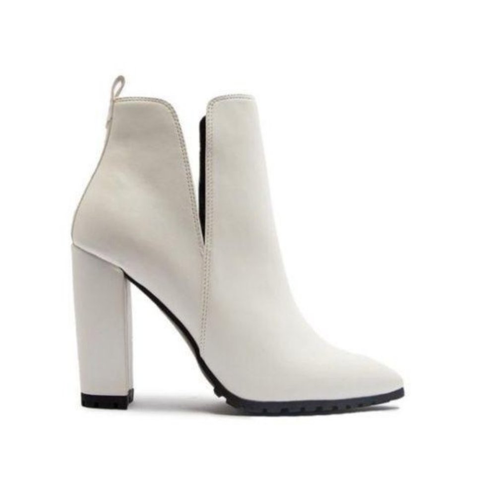 White Lug Sole Booties - Picture 2 of 7
